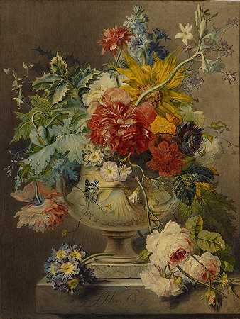 乔治·雅各布斯·约翰内斯·范·奥斯的《花瓶里的花束》