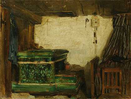 阿尔伯特·安克的《一个有瓷砖炉子的房间的角落》