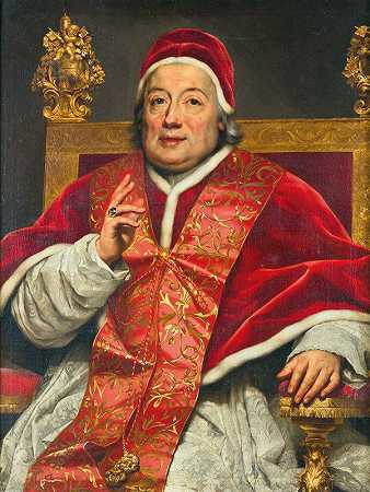“教皇克莱门特十三世肖像（1693-1769），安东·拉斐尔·蒙斯圆圈