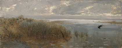 朱塞佩·德尼蒂斯的《那不勒斯周围的湖景》