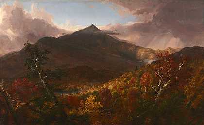 托马斯·科尔的《暴风雨后的纽约埃塞克斯郡施鲁恩山景色》