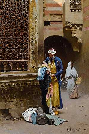 拉斐尔·冯·安布罗斯《Nafisa Al bayda Sabil之前的商人》，开罗