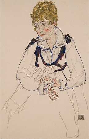 “艺术家的女人，坐着的伊迪丝·席勒”