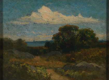 爱德华·米切尔·班尼斯特的《风景（湖边的树木和岩石）》