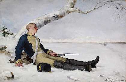 海伦·施杰夫贝克的《雪中受伤的战士》