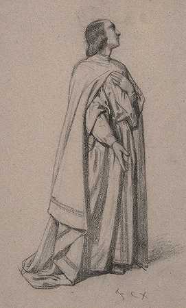François Claudius Compte Calix的《长袍人站立图》