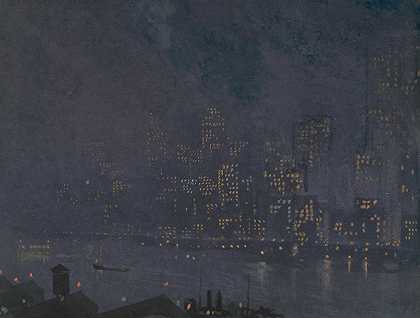 约瑟夫·彭内尔的《夜晚的摩天大楼》