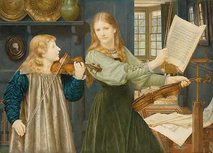 “二重奏亚历山德拉的肖像，基钦牧师的女儿和亨利·詹姆斯·霍利德画家的女儿维尼弗里德