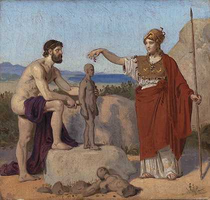 康斯坦丁·汉森的《普罗米修斯用粘土塑造人》