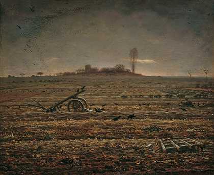让-弗朗索瓦·米勒的《带耙和犁的柴利平原》