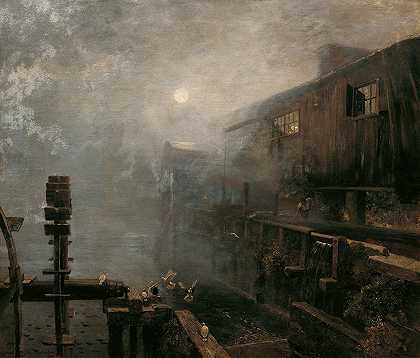 埃米尔·雅各布·辛德勒的《晨雾中的锯木厂》