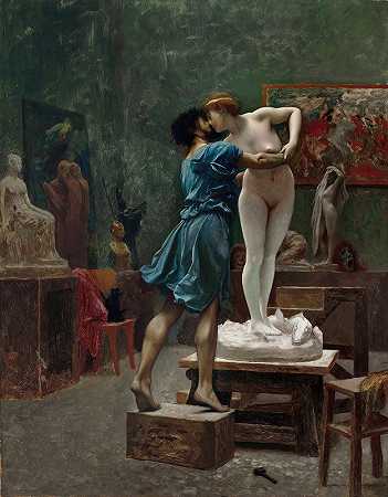 “皮格马利翁和加拉太，让-莱昂·热罗姆的油画素描