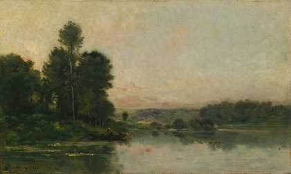 查尔斯·弗朗索瓦·道比尼的《奥弗斯对面的梅里河畔山坡》