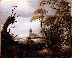 雅各布·范·鲁伊斯代尔的《教堂风景》