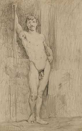 《无题（站立男性裸体研究）》作者：Kenyon Cox