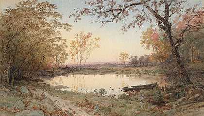 《风景（哈德逊河畔黑斯廷斯）》作者：贾斯珀·弗朗西斯·克罗普西