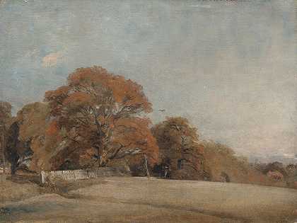 约翰·康斯特布尔的《东伯格霍尔特的秋天风景》