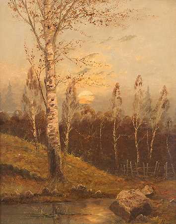 安东·冯·吕特的《傍晚的白桦林》