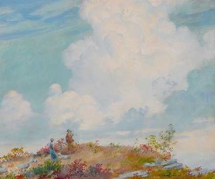 查尔斯·考特尼·库兰的《山上的粉红色云》