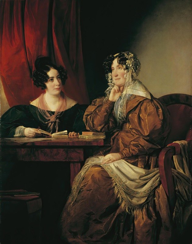 弗里德里希·冯·阿默林（Friedrich von Amerling）的《亨丽埃特·佩雷拉·阿恩斯坦男爵夫人和她的女儿弗洛拉》