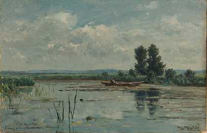 威廉·罗洛夫（Willem Roelofs）的《卢斯德勒希特附近的湖》（Lake near Loosdrecht）