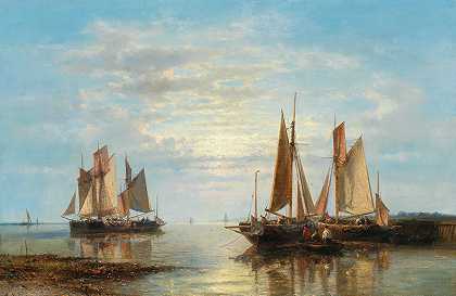 亚伯拉罕·胡尔克的《平静海面上的帆船》