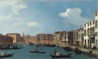 “从卡纳莱托俯瞰威尼斯的圣基亚拉运河