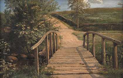 丹克瓦特·德雷耶（Dankvart Dreyer）的《福南阿森河上的桥》（Bridge over a Stream in Assens，Funen）
