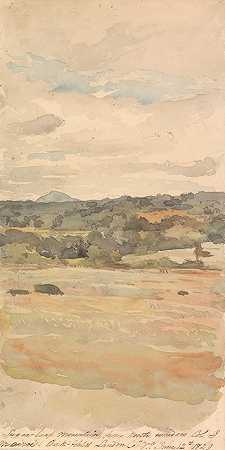 托马斯·萨利（Thomas Sully）于1829年6月12日在弗吉尼亚州奥克菲尔德兰顿市的J.门罗上校的北窗《糖面包山》（Sugar Loaf Mountain，From North Window）