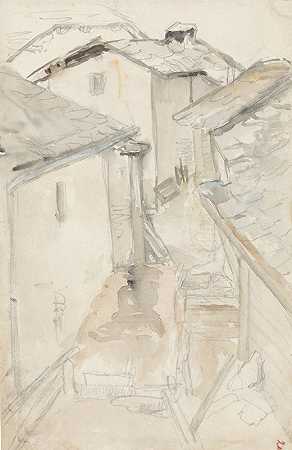 Jozef Israëls的《老房子之间的小巷》