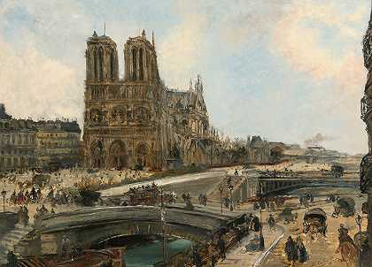 《巴黎圣母院观景图》，埃杜阿尔·雅克·杜菲著