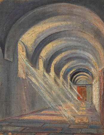 埃贡·席勒的《入射阳光的回廊》（Klosterneuburg）