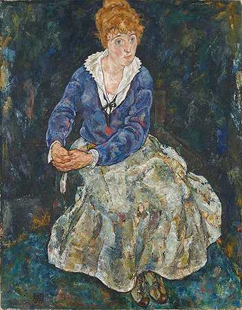 “艺术家妻子伊迪丝·席勒的肖像，埃贡·席勒