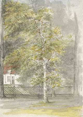 Jozef Israëls的《乡村别墅篱笆上的树》