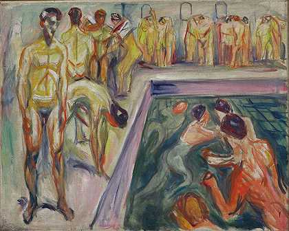 Edvard Munch的《泳池裸男》