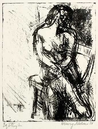 亨利·尼尔森的《坐着的女模特》