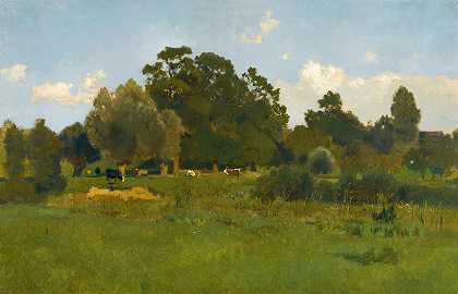 Eugen Jettel的《牧场与奶牛》