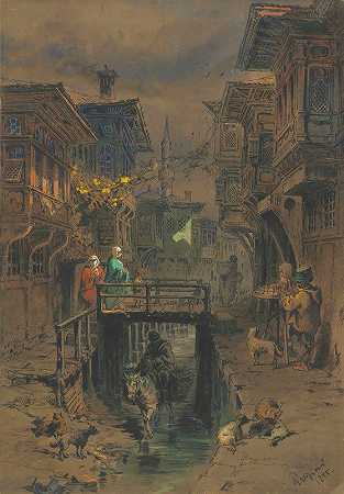 阿马迪奥·普雷齐奥西的《老伊斯坦布尔的一条街》