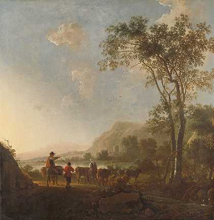 Aelbert Cuyp的《牧民与牛的风景》