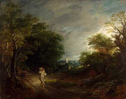 托马斯·盖恩斯伯勒（Thomas Gainsborough）的《带樵夫的森林风景》