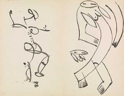 亨利·高迪耶·布热斯卡的《两个舞蹈人物研究》