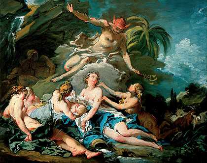 弗朗索瓦•布歇的《水星将婴儿酒神托付给尼萨的睡莲》