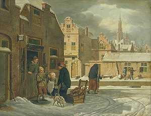 德克·扬·范德拉恩的《冬季城市风景》