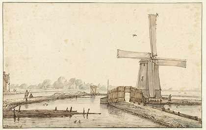 Anthonie van Borsom的《水上风车》