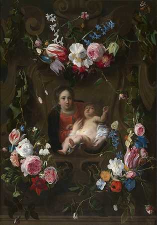 《花环中的麦当娜》（Cornelis Schut）