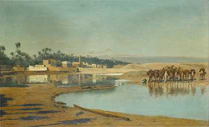 让·莱昂·杰罗姆的《沙漠中的骆驼》