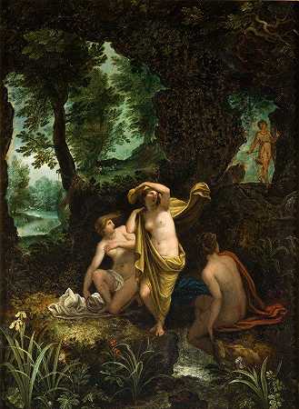 《戴安娜与演员的风景》作者：Jan Brueghel The Elder