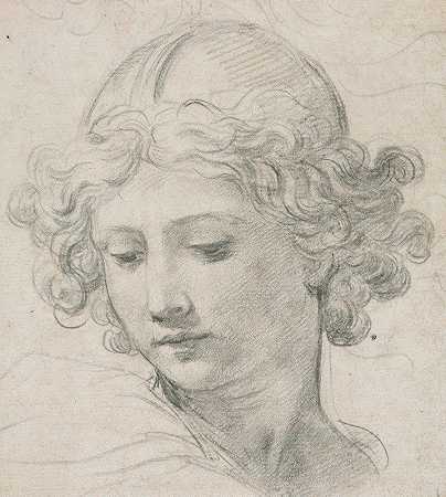 Pietro da Cortona的《圣迈克尔头像研究》