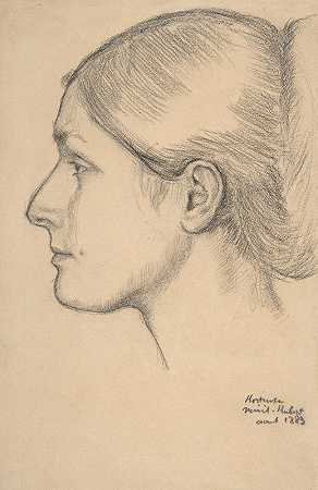 “霍滕斯·瓦尔皮松（雅克·福奇夫人）的肖像，埃德加·德加斯