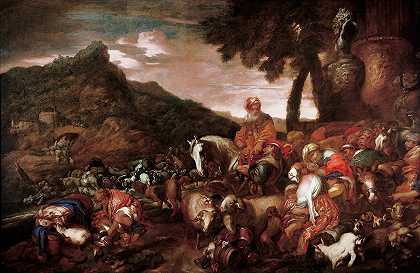 乔瓦尼·贝内德托·卡斯蒂格里奥内的《亚伯拉罕家族之旅》